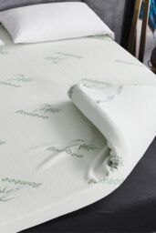 Ezysleep Super Soft Bamboo Bounce Back Foam Mattress Topper - 10cm in White - Size: Single