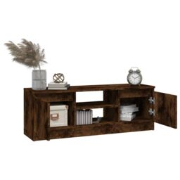 Berkfield Home TV Cabinet with Door Smoked Oak 102x30x36 cm in Brown - Size: 102 x 30 x 36 cm - thumbnail 4