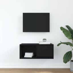 Berkfield Home TV Cabinet Black Oak 60x31x25.5 cm Engineered Wood - thumbnail 3