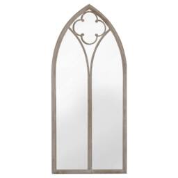 Berkfield Home Decorative Garden Mirror Sand 100x45 cm Iron for Outdoor Use in Beige - thumbnail 1
