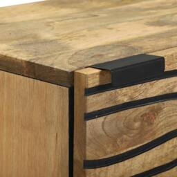 Berkfield Home Highboard - 40x33.5x110 cm Made from Solid Mango Wood in Brown - thumbnail 6