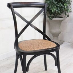 Minster French Cross Back Chair - Wood - L46 x W49 x H88 cm - Black - Size: 1 Pack - thumbnail 2