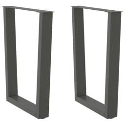 Berkfield Home Dining Table Legs V-Shape 2 pcs Anthracite 60x(72-73.3) cm Steel in Dark Grey - thumbnail 2