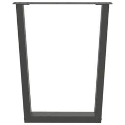 Berkfield Home Dining Table Legs V-Shape 2 pcs Anthracite 60x(72-73.3) cm Steel in Dark Grey - thumbnail 3