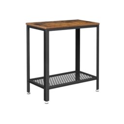 Rafaelo Mobilia 2 Tier Industrial Side End Table With Mesh Shelf in Brown - thumbnail 5