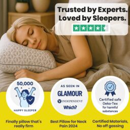 Brightr Sleep Eclipse Best Firm Pillow for Back & Neck Pain Relief in Grey - thumbnail 7