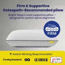 Brightr Sleep Eclipse Best Firm Pillow for Back & Neck Pain Relief in Grey - thumbnail 2