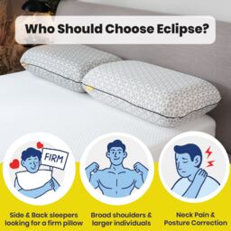 Brightr Sleep Eclipse Best Firm Pillow for Back & Neck Pain Relief in Grey - thumbnail 4