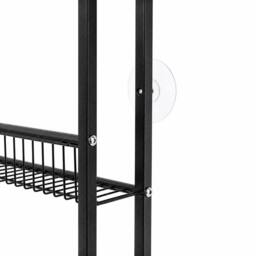 Levede Behind Door Storage Rack, Narrow 5-Tier Bathroom Shelves, Steel, Black - thumbnail 6
