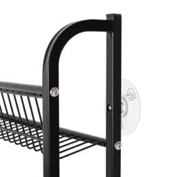Levede Behind Door Storage Rack, Narrow 5-Tier Bathroom Shelves, Steel, Black - thumbnail 7