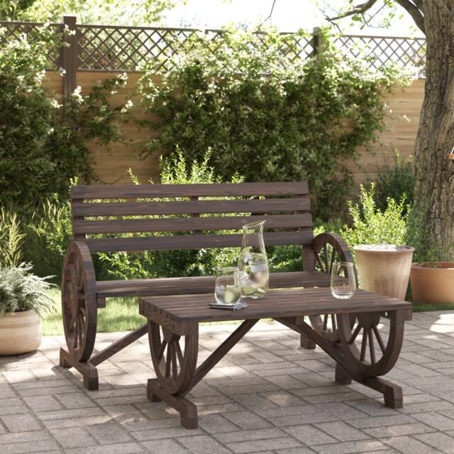Berkfield Home 2 Piece Garden Lounge Set Solid Wood Fir in Brown - image 1