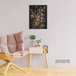 "Artery8 Japanese Autumn Flowers G A Audsley Vintage Canvas Wall Art in Black - Size: W18"" x H24""" - thumbnail 3