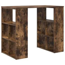 Berkfield Home Corner Desk Smoked oak Engineered wood Medium Corner Desk in Brown - thumbnail 7