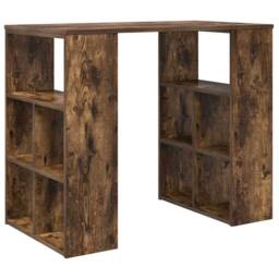Berkfield Home Corner Desk Smoked oak Engineered wood Medium Corner Desk in Brown