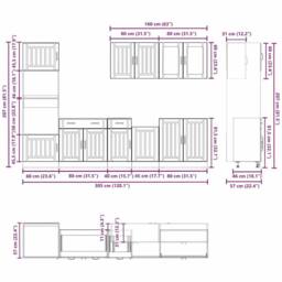 Berkfield Home 7 Piece Kitchen Cabinet Set Kalmar Artisan Oak Engineered Wood in Brown - thumbnail 8