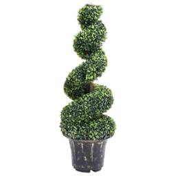 Berkfield Home Lush Artificial Boxwood Spiral Plant with Pot Green 100 cm - thumbnail 2