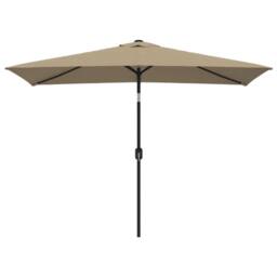 Berkfield Home Outdoor Parasol with Metal Pole 300x200 cm Taupe in Beige - thumbnail 2