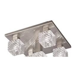 Netlighting Accor Ceiling Flush 5 Light G9 230mm Square Satin Nickel Clear Glass in Grey - thumbnail 4