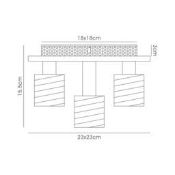 Netlighting Accor Ceiling Flush 5 Light G9 230mm Square Satin Nickel Clear Glass in Grey - thumbnail 3