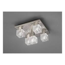 Netlighting Accor Ceiling Flush 5 Light G9 230mm Square Satin Nickel Clear Glass in Grey - thumbnail 2