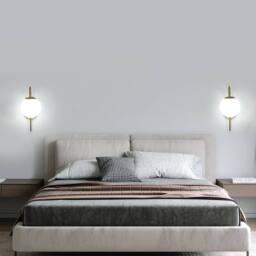 COMELY Indoor Wall Lights, Vintage Gold Wall Lights with Glass Lampshade, 15 cm - thumbnail 8