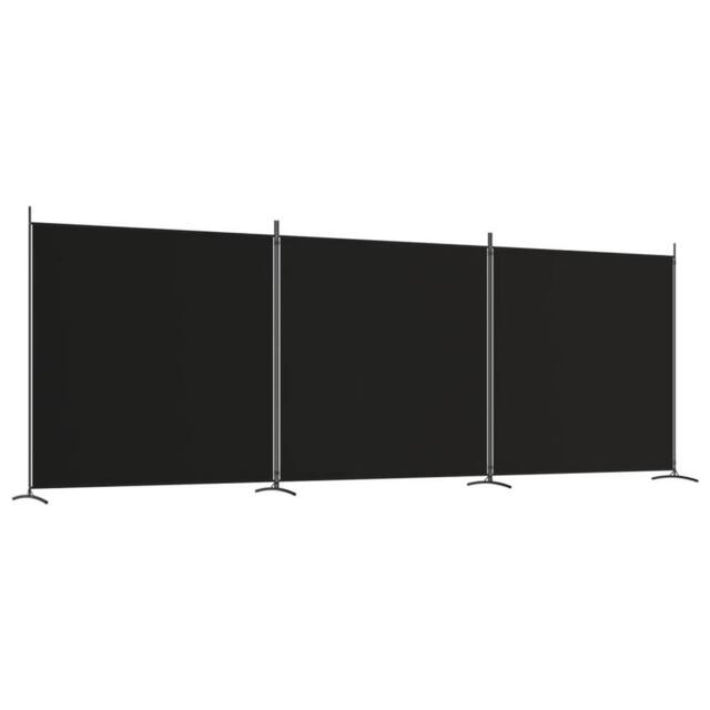 Berkfield Home 3-Panel Room Divider Black 525x180 cm Fabric - image 1