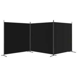Berkfield Home 3-Panel Room Divider Black 525x180 cm Fabric - thumbnail 4