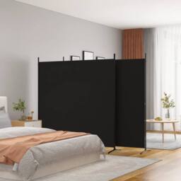 Berkfield Home 3-Panel Room Divider Black 525x180 cm Fabric - thumbnail 2