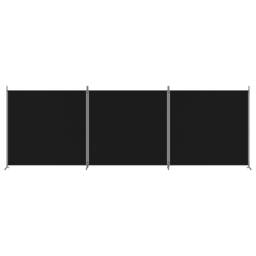 Berkfield Home 3-Panel Room Divider Black 525x180 cm Fabric - thumbnail 3