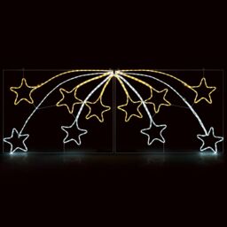 Christow Shooting Star Rope Light Outdoor Christmas Decoration Large LED Xmas Silhouette in Cream