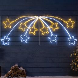 Christow Shooting Star Rope Light Outdoor Christmas Decoration Large LED Xmas Silhouette in Cream - thumbnail 2