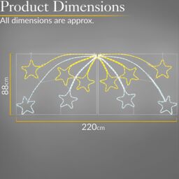Christow Shooting Star Rope Light Outdoor Christmas Decoration Large LED Xmas Silhouette in Cream - thumbnail 6