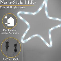 Christow Shooting Star Rope Light Outdoor Christmas Decoration Large LED Xmas Silhouette in Cream - thumbnail 4