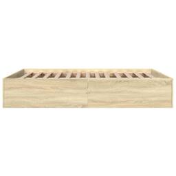 Berkfield Home Modern Bed Frame without Mattress Sonoma Oak 150x200 cm King Size in Light Tan - thumbnail 5