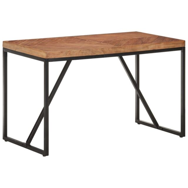 Berkfield Home Dining Table 120x60x76 cm Solid Acacia & Mango Wood in Brown - Size: 120 x 60 x 76 cm - image 1