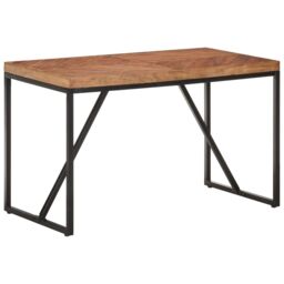 Berkfield Home Dining Table 120x60x76 cm Solid Acacia & Mango Wood in Brown - Size: 120 x 60 x 76 cm - thumbnail 1