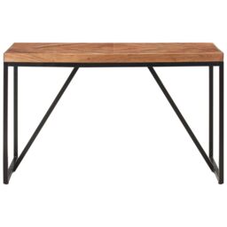 Berkfield Home Dining Table 120x60x76 cm Solid Acacia & Mango Wood in Brown - Size: 120 x 60 x 76 cm - thumbnail 2