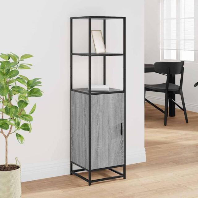 Berkfield Home Highboard Grey Sonoma 35.5x35x139 cm Engineered Wood & Metal - image 1