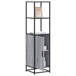 Berkfield Home Highboard Grey Sonoma 35.5x35x139 cm Engineered Wood & Metal - thumbnail 2