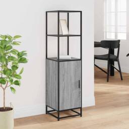 Berkfield Home Highboard Grey Sonoma 35.5x35x139 cm Engineered Wood & Metal