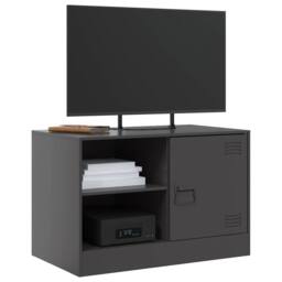 Berkfield Home TV Cabinet Black 67x39x44 cm Steel - Size: 67 x 39 x 44 cm - thumbnail 4