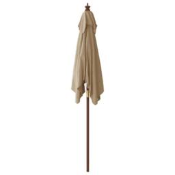 Berkfield Home Garden Parasol with Wooden Pole Taupe 198x198x231 cm in Beige - Size: 198 x 198 x 231 cm - thumbnail 4