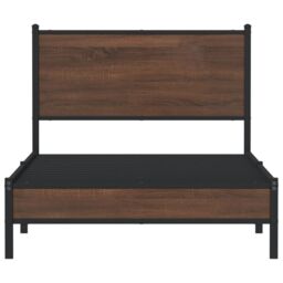 Berkfield Home Metal Bed Frame without Mattress Brown Oak 100x190 cm - thumbnail 5