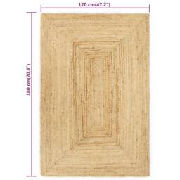 Berkfield Home Handmade Rug Jute Natural 120x180 cm - Size: 100 cm diameter - thumbnail 5