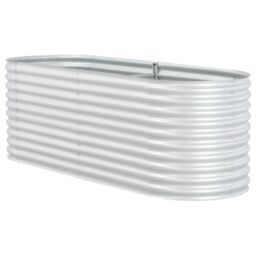 Berkfield Home Garden Raised Bed 240x80x81 cm Galvanised Steel Silver - Size: 240 x 80 x 81 cm - thumbnail 3