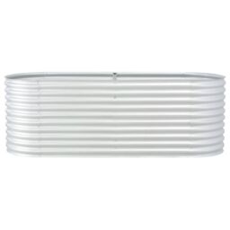 Berkfield Home Garden Raised Bed 240x80x81 cm Galvanised Steel Silver - Size: 240 x 80 x 81 cm - thumbnail 2