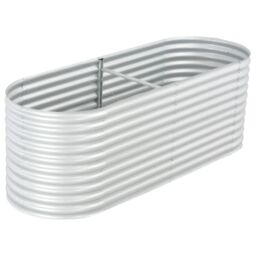 Berkfield Home Garden Raised Bed 240x80x81 cm Galvanised Steel Silver - Size: 240 x 80 x 81 cm