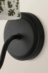 ValueLights Binky Pair of Rechargeable Black Wall Lights & Floral Pleated Shades in Pale Green - thumbnail 6