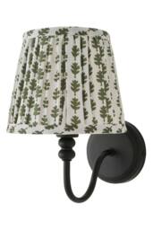 ValueLights Binky Pair of Rechargeable Black Wall Lights & Floral Pleated Shades in Pale Green - thumbnail 7