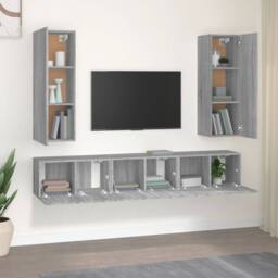 Berkfield Home 5 Piece TV Cabinet Set Grey Sonoma Engineered Wood - thumbnail 3